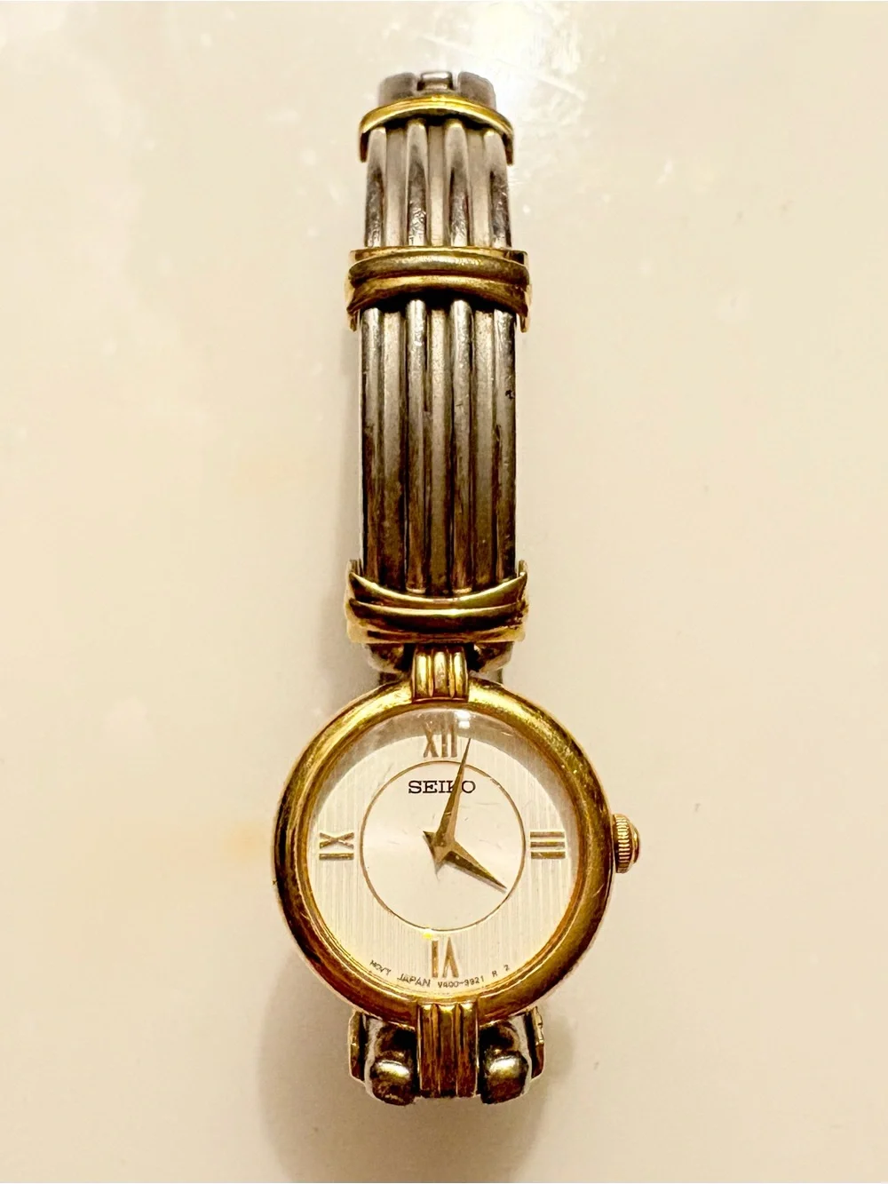 Vintage Seiko Women's Dress Two Tone Bracelet Analog Quartz Silver Dial